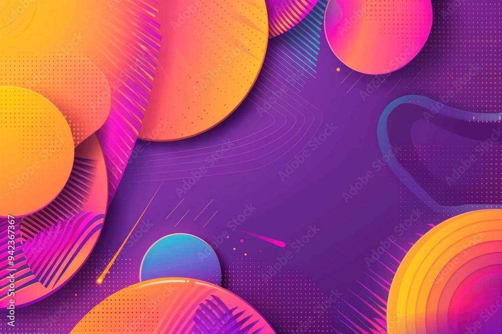 Poster a vibrant, intricate design featuring interconnected circles and lines