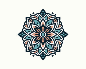 ornamental round lace ornament. colorful mandala ornament vector icon logo design
