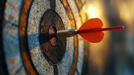 Focus and accuracy are illustrated by a red dart aimed precisely at a black target.