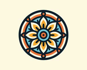 Flower mandala ornament vector icon logo design
