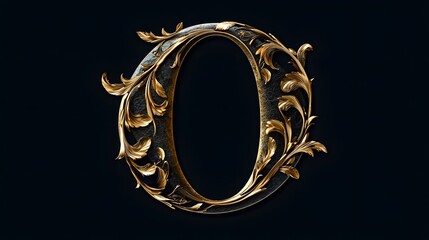 Golden Floral Letter O.