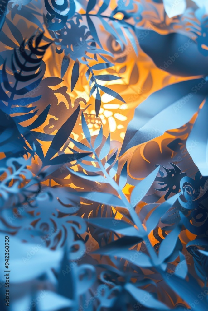 Poster a detailed look at a paper cut design, ideal for use in illustrations, designs and similar applicati