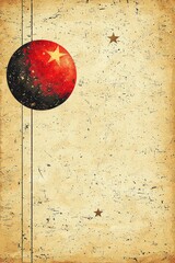 Vintage Grunge Background with Red Star and Space