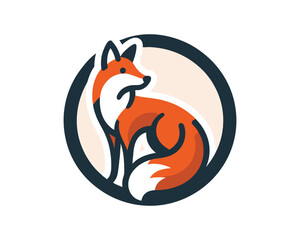Fox logo design icon symbol vector template