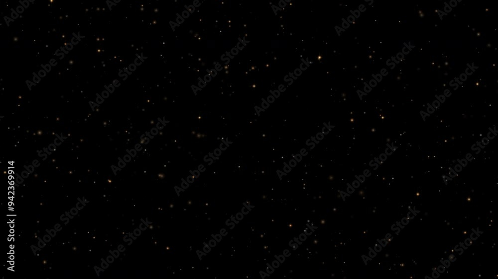 Canvas Prints beautiful animation loop moving flicker glowing gold stars particles flow on black abstract backgrou