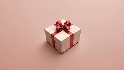 Obraz premium red gift box with ribbon