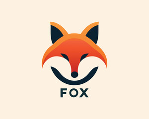 Obraz premium red fox head logo