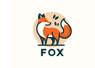 fox and dog logo icon vector