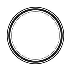 Circle frame vector. Bold circular outline. Minimalist graphic design. Black and white contrast.