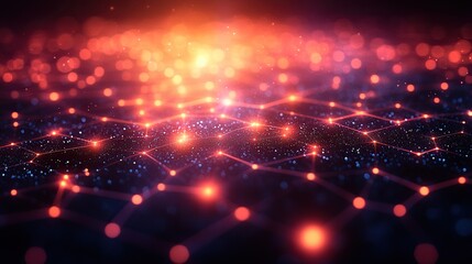 Fototapeta premium A sophisticated, tech-inspired design fills the abstract digital network background.