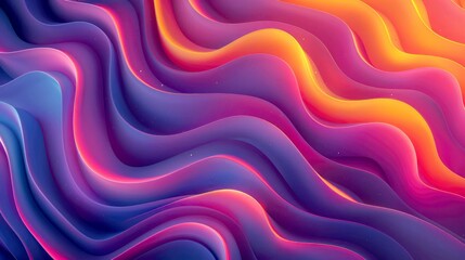 Obraz premium Abstract Gradient Wave Pattern in Pink, Purple, and Yellow