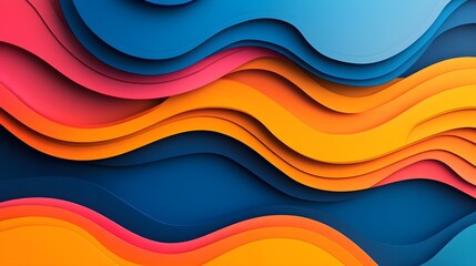 Abstract Colorful Paper Waves Background Design