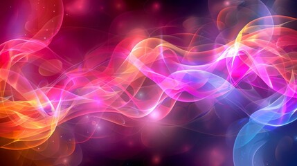 Abstract Background with Glowing Pink and Blue Waves