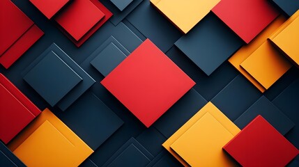Abstract Geometric Background Red Yellow Blue Shapes