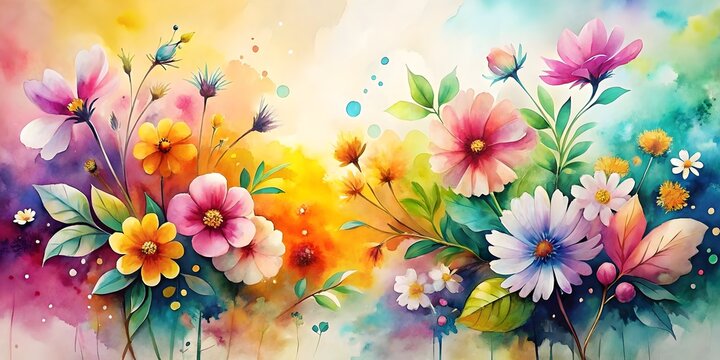 refined watercolor flower design for background customization