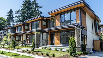 The construction of a duplex, offering versatile living spaces for families or rental opportunities, with each unit featuring modern amenities