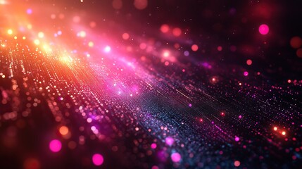 Obraz premium A tech abstract features digital particles and global quantum computing connections.