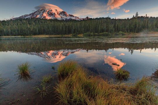 Reflection Lake within Mt. Rainier National Park.