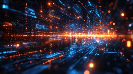 Fast data transfer and digital circuits are central to this dynamic tech abstract.