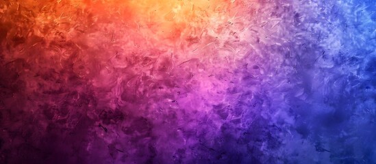 Fototapeta premium Abstract gradient background, blurred, grainy, gradient from blue to purple and orange, grain texture effect, grain filter effect, grainy noise effect, 