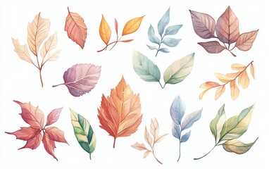 Obraz premium A clipart style watercolor illustration of a Pumpkin patch with various sizes of pumpkins, The background must be plain white to emphasize the illustration