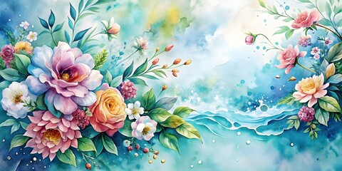 radiant flower pattern on a tranquil water backdrop