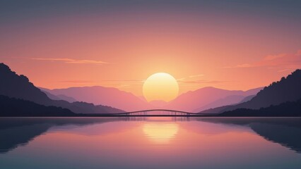 Fototapeta premium sunset in the mountains
