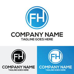 FH letter monogramm logo template