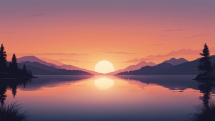 sunset in the mountains