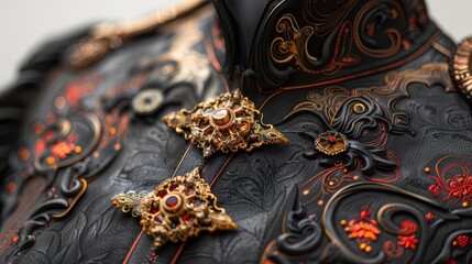 Steampunk-inspired fashion, Steampunk, Detailed, Watercolor, Highlighting Victorian and industrial elements