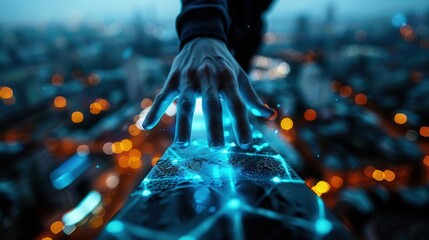 Technical parkour moves, Futuristic, Dynamic, Digital, Emphasizing skillful movement