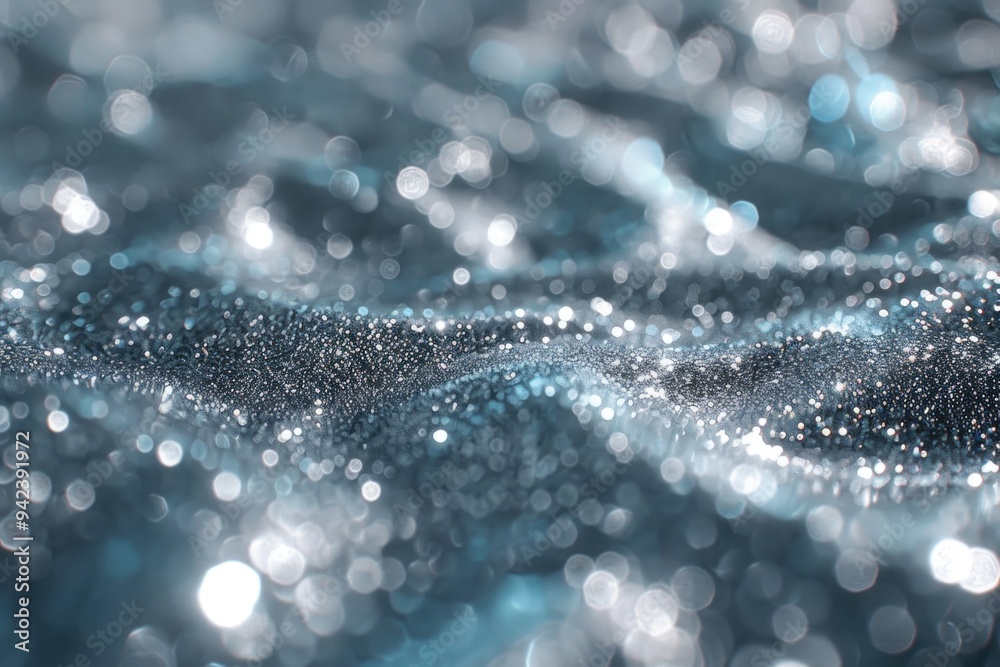 Poster a close-up view of a blurry water surface with ripples and waves