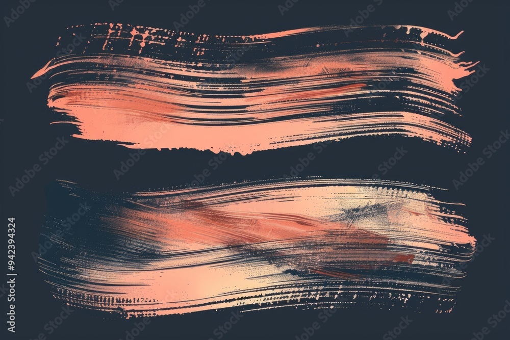 Poster a simple composition of brush strokes on a black background