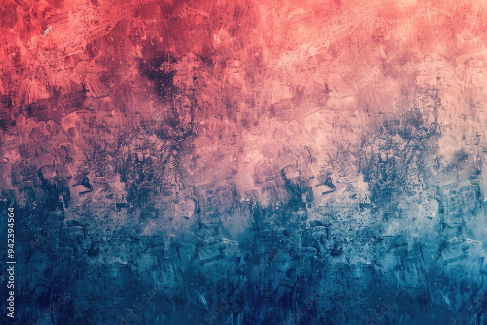 Poster a vibrant painting featuring red and blue colors with a white border, ideal for use in design or art