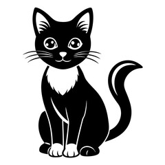  Curious Cat silhouette vector illustration