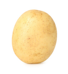 One young fresh potato isolated on white