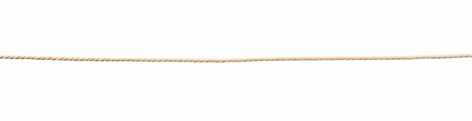 Hemp rope on white background. Organic material