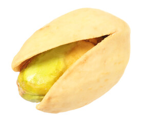 One tasty pistachio nut isolated on white