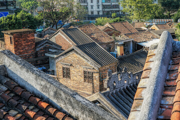 Foshan city, Guangdong province, China.  Architecture  of Ceramics Village, Ancient Nanfeng Kiln...