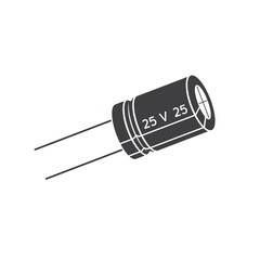 illustration of capacitors, electrical component for store electrical charge.