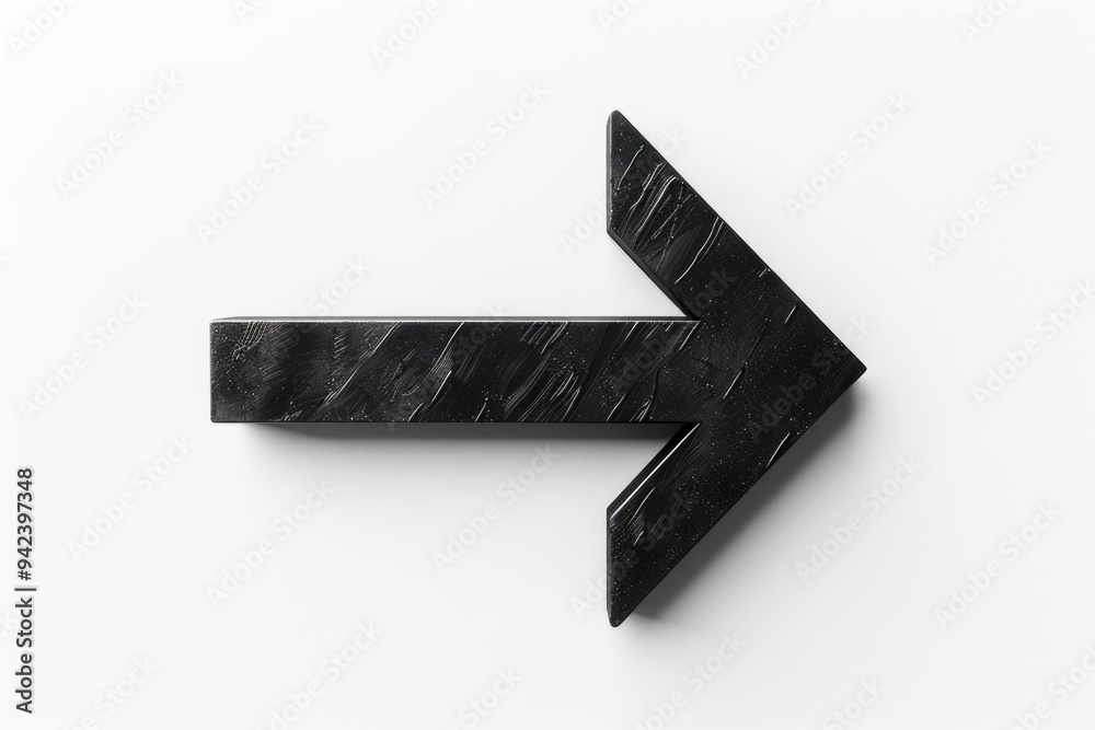 Poster a simple illustration of a black arrow pointing left on a white background, suitable for use in pres