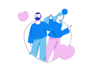 Happy Valentine's Day flat character vector concept business hand drawn illustration
