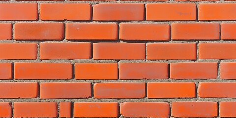 A close-up view of a red brick wall with a uniform pattern.