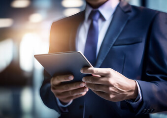 タブレットを見るビジネスマンイメージ
