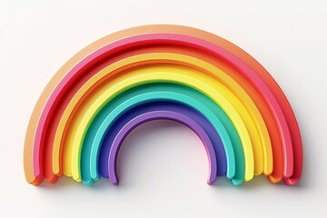 Rainbow Icon on White Background, Soft Gradient Color Style, High Resolution, Smooth Rounded Edges, Transparent Background