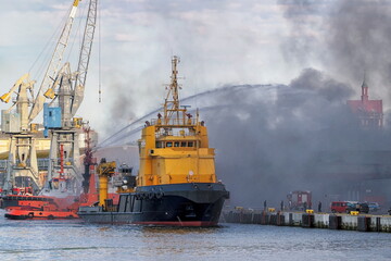 A fire in a warehouse in which a toy wholesaler caught fire. The fire was extinguished by...