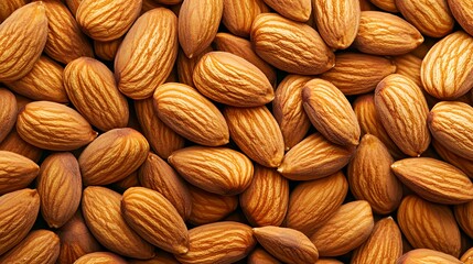 Fototapeta premium A close-up view of scattered almonds showcasing their texture and natural color.