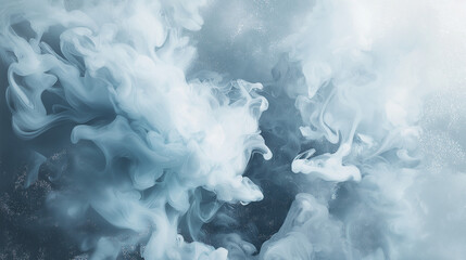 Obraz premium abstract arctic blue and glacier white ink storm artwork, on a stormy grey background