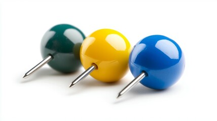 Three colorful balls with a pointed end
