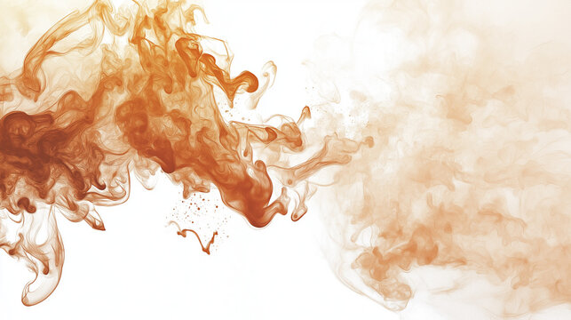 abstract burnt sienna and terracotta ink storm artwork, on an off-white background